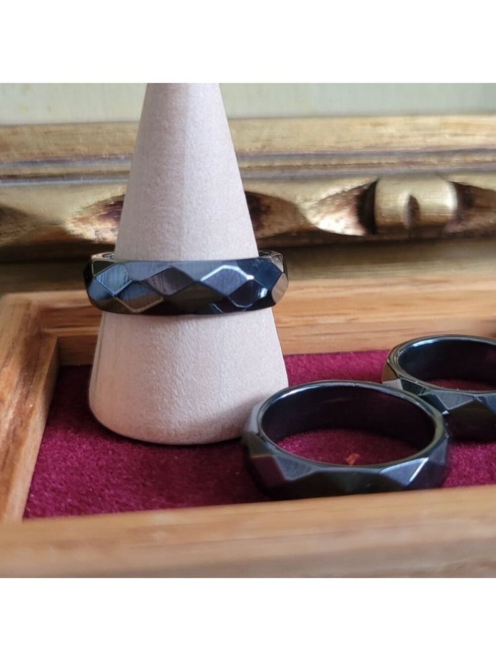 Faceted Hematite Ring - Size 10
